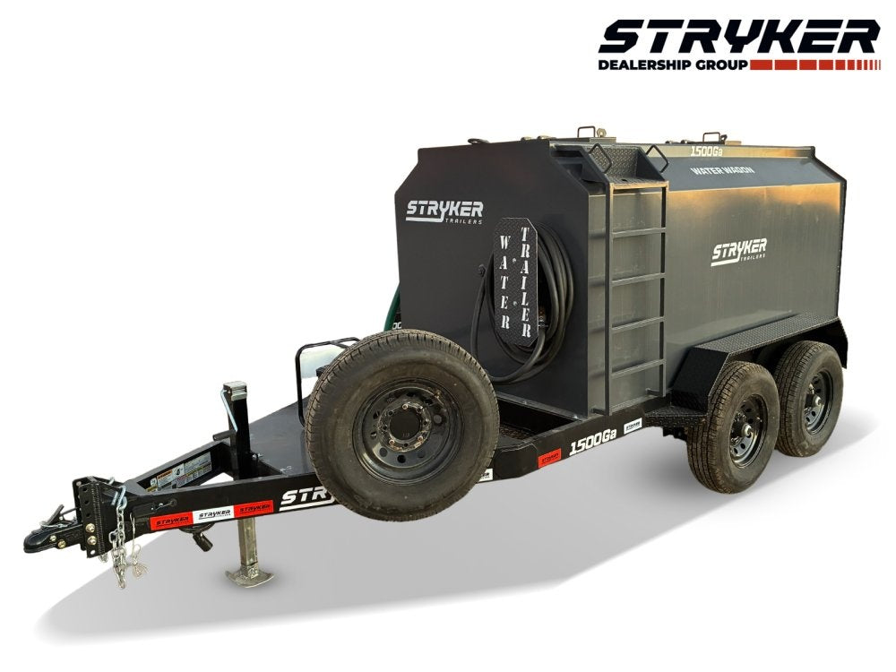 1500 Gallon Water Tank Trailer with Pump and Hose - Water Tank Trailer - Stryker Dealership Group