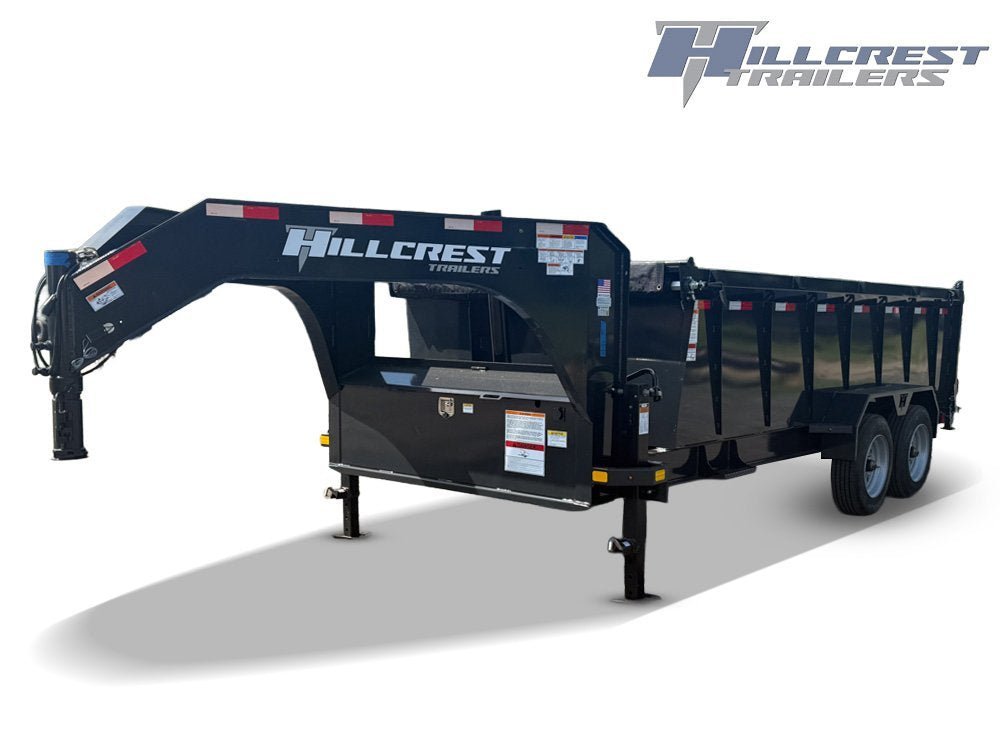16' Hillcrest Gooseneck Dump Trailer Telescopic 40" Side Walls - (2) 8K Axles 004471 - Stryker Dealership Group