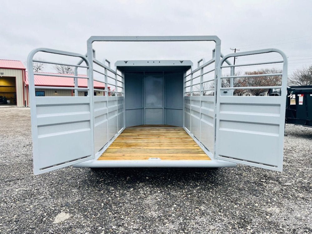 16' Ranchboss STR Bumper Pull 1/2 Top Livestock Trailer - (2) 7k Axles 015138 - Stryker Dealership Group
