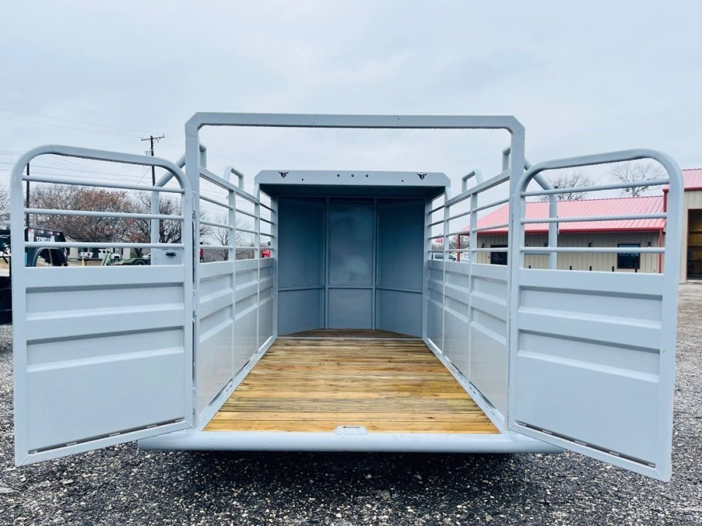 16' Ranchboss STR Bumper Pull 1/2 Top Livestock Trailer - (2) 7k Axles 015138 - Stryker Dealership Group