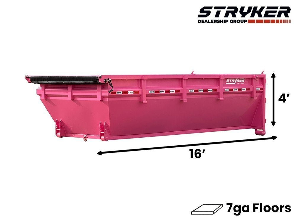 16' SR2 Roll Off Bin 4' Walls - Pink - SR2 - 1212 2 - 1212 - Stryker Dealership Group