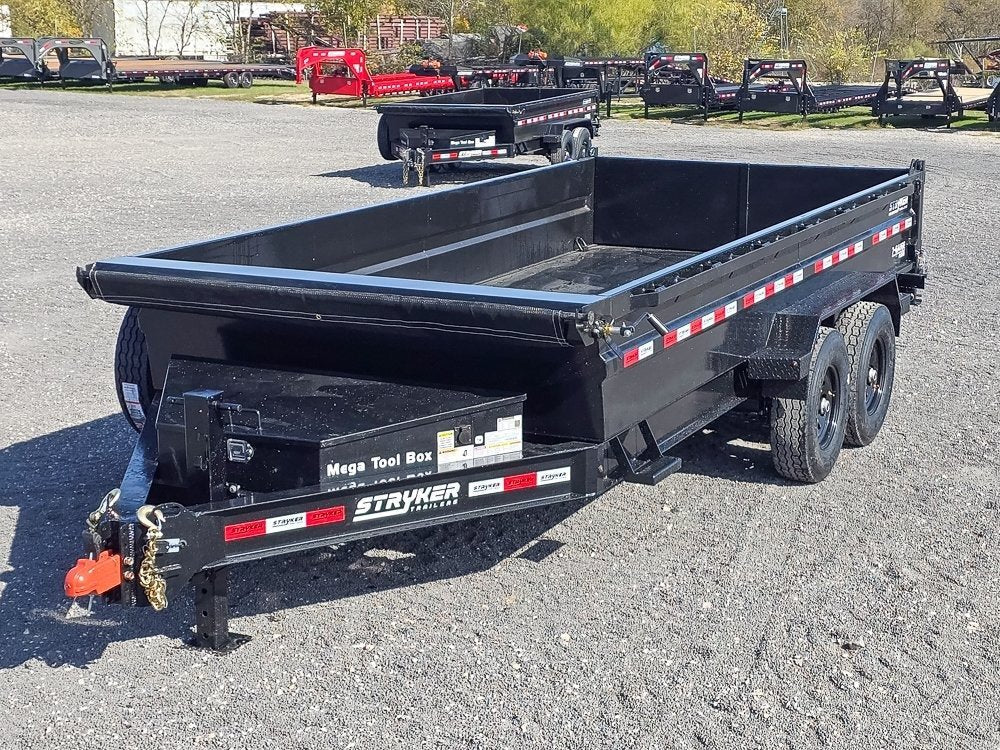 16' Stryker SDT Bumper Pull Dump Trailer 24" Side Walls - (2) 7k Axles 003777 - Stryker Dealership Group