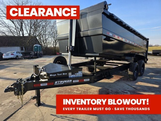 16' Stryker SDT Bumper Pull Dump Trailer 48" Side Walls - (2) 7k Axles 3760 - Stryker Dealership Group
