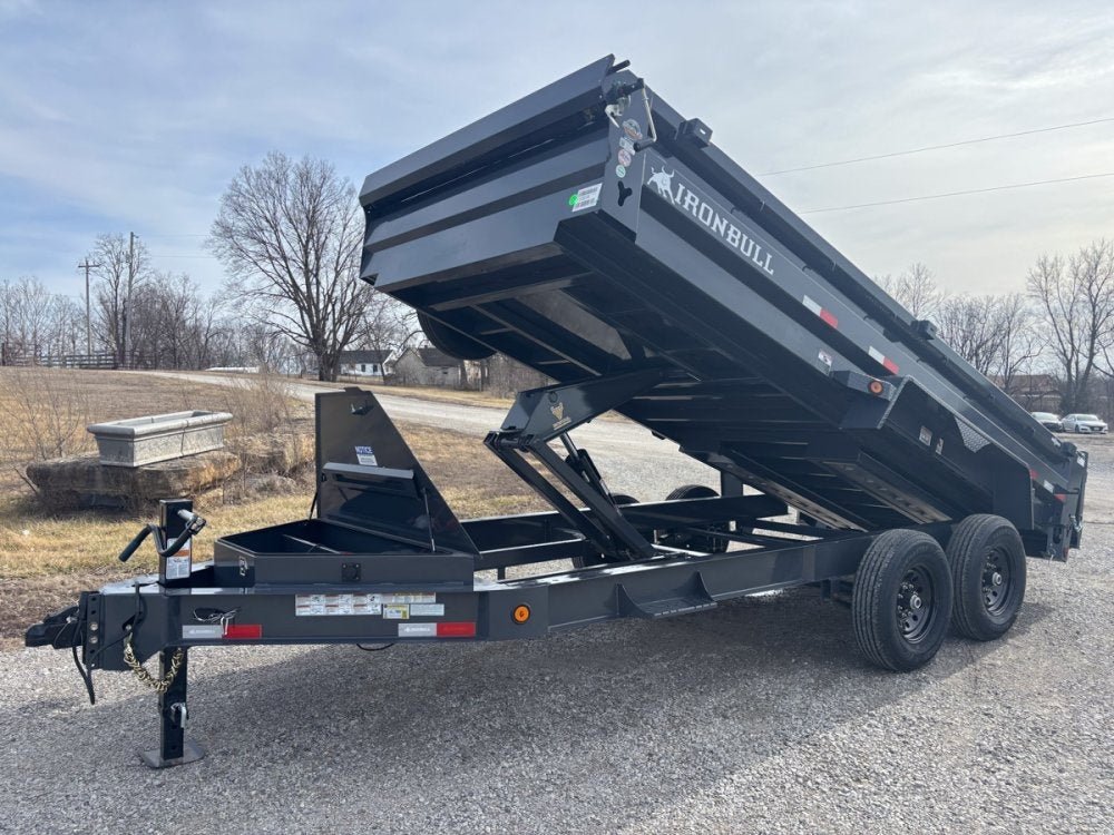 16' x 83" Iron Bull DWB Bumper Pull Dump Trailer 24" Side Walls - (2) 7,000 lb Axles 110834 - Stryker Dealership Group