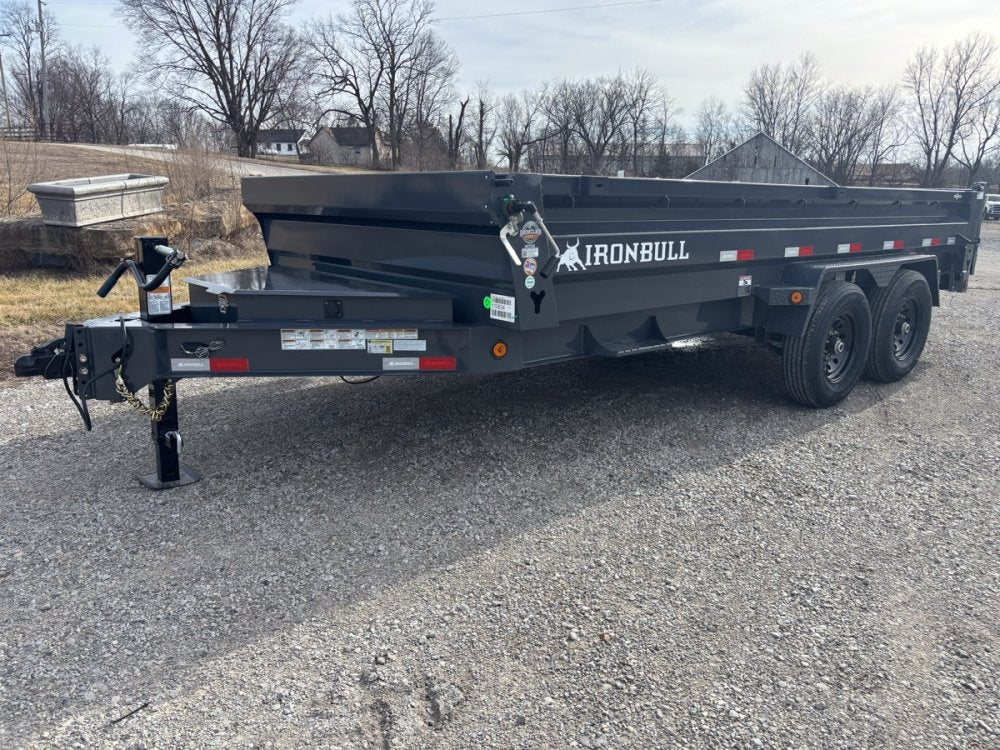 16' x 83" Iron Bull DWB Bumper Pull Dump Trailer 24" Side Walls - (2) 7,000 lb Axles 110834 - Stryker Dealership Group
