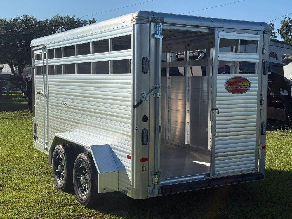 16' Black Stockman Express 6'6" Tall (2) 3500lb Axles - Horse Trailers - Stryker Dealership Group