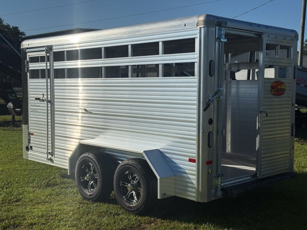 16' Black Stockman Express 6'6" Tall (2) 3500lb Axles - Horse Trailers - Stryker Dealership Group