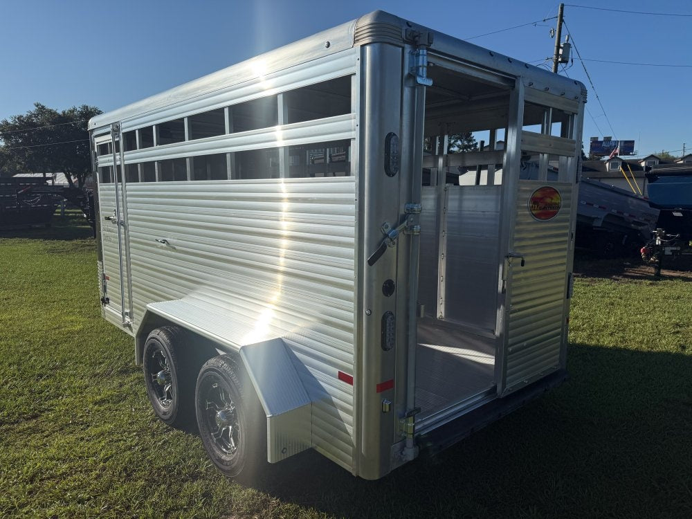 16' Black Stockman Express 6'6" Tall (2) 3500lb Axles - Horse Trailers - Stryker Dealership Group