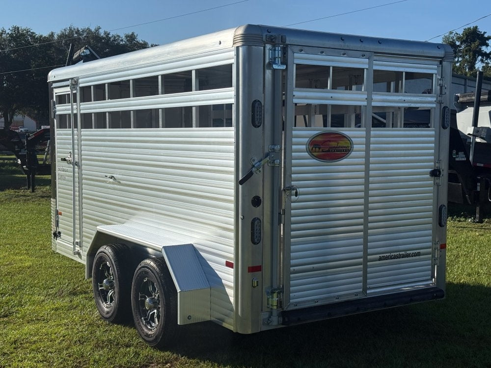 16' Black Stockman Express 6'6" Tall (2) 3500lb Axles - Horse Trailers - Stryker Dealership Group