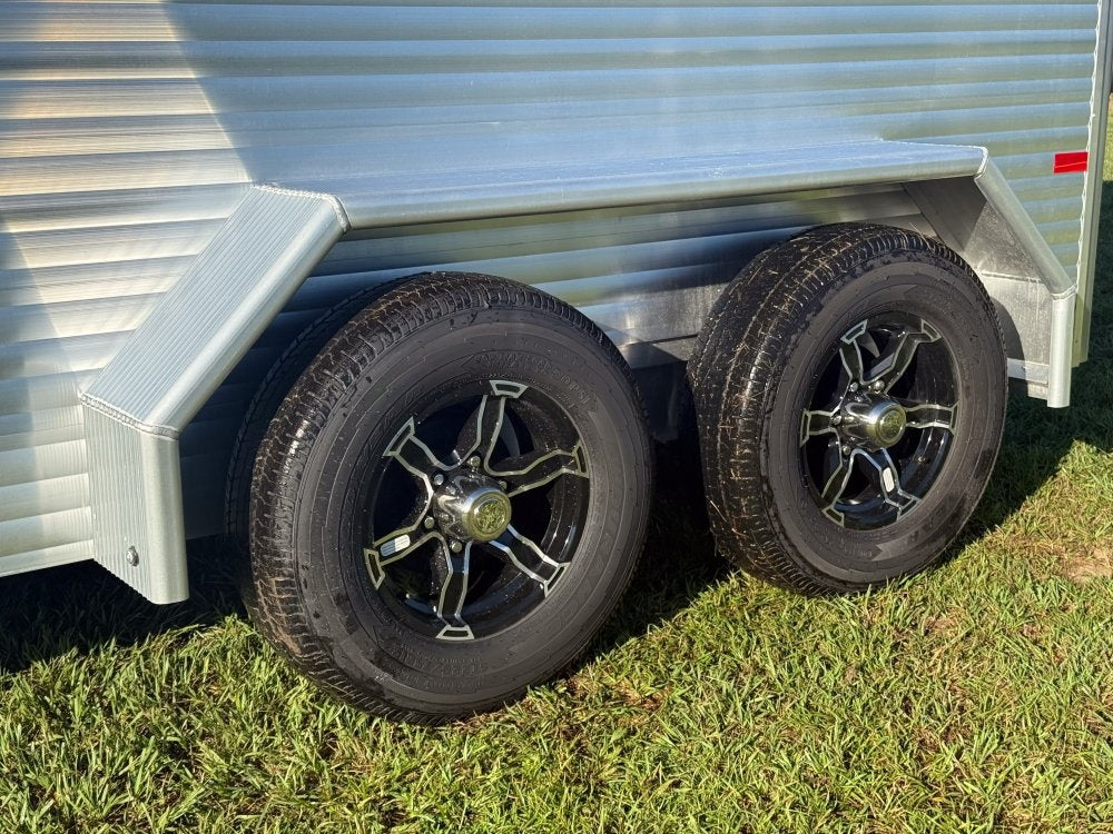16' Black Stockman Express 6'6" Tall (2) 3500lb Axles - Horse Trailers - Stryker Dealership Group