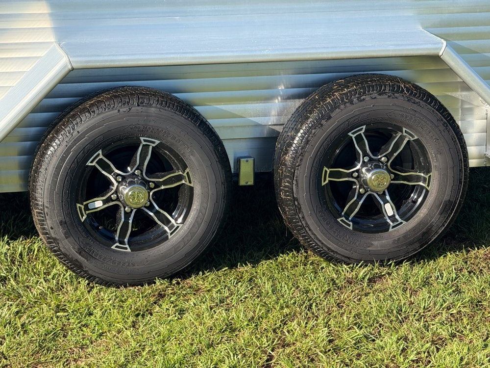 16' Black Stockman Express 6'6" Tall (2) 3500lb Axles - Horse Trailers - Stryker Dealership Group