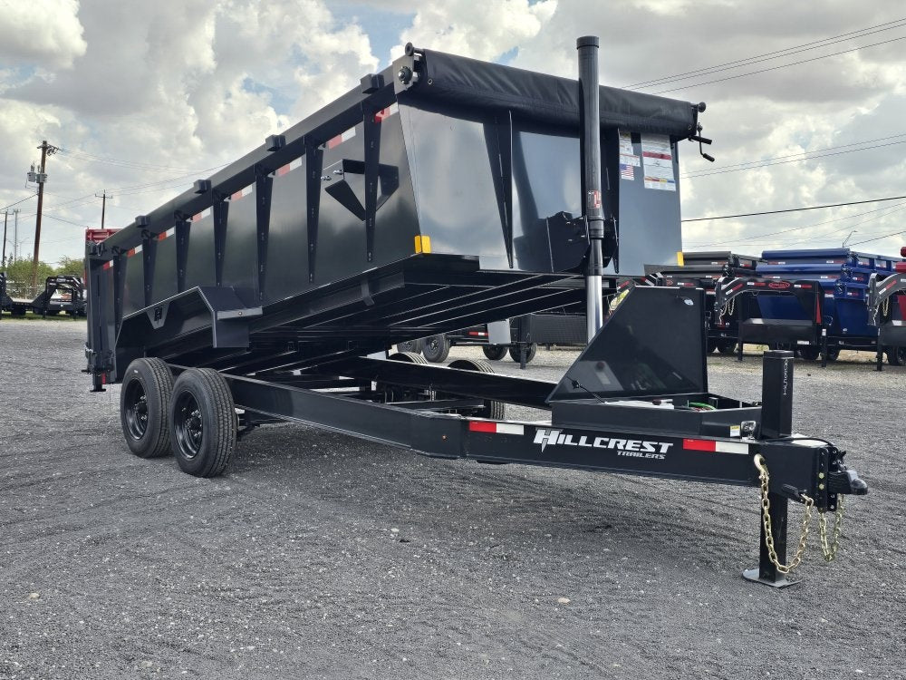 16' Dump Trailer 40" Side Walls - Telescopic Lift - Hydraulic Jack - Bumper Pull Dump/Dump Trailers - Stryker Dealership Group