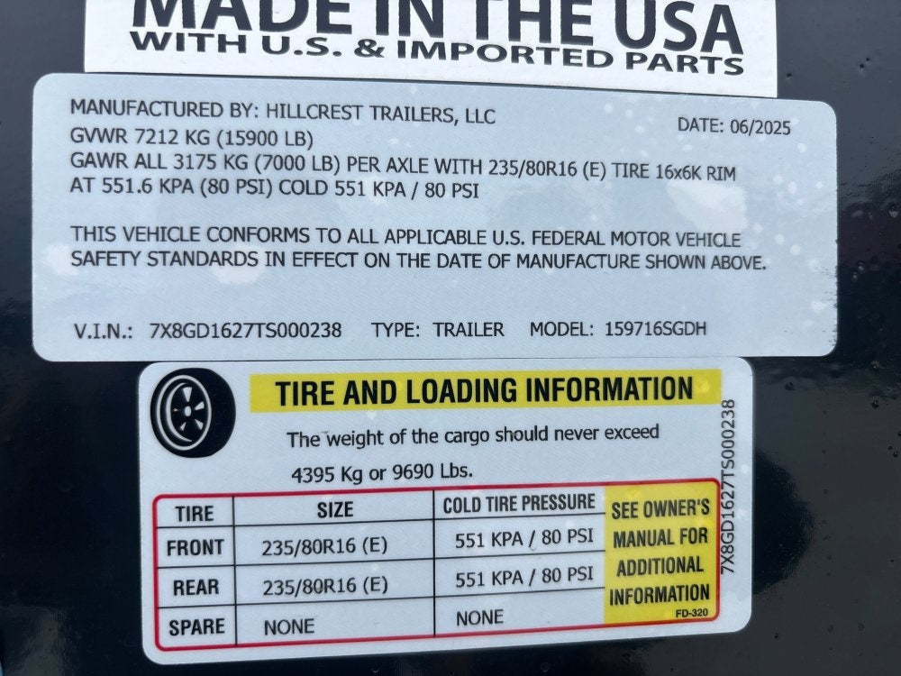 16' Dump Trailer GN 40" Side Walls - Telescopic Lift - 7k Axles - Dump Trailers/Dump Trailers - Stryker Dealership Group