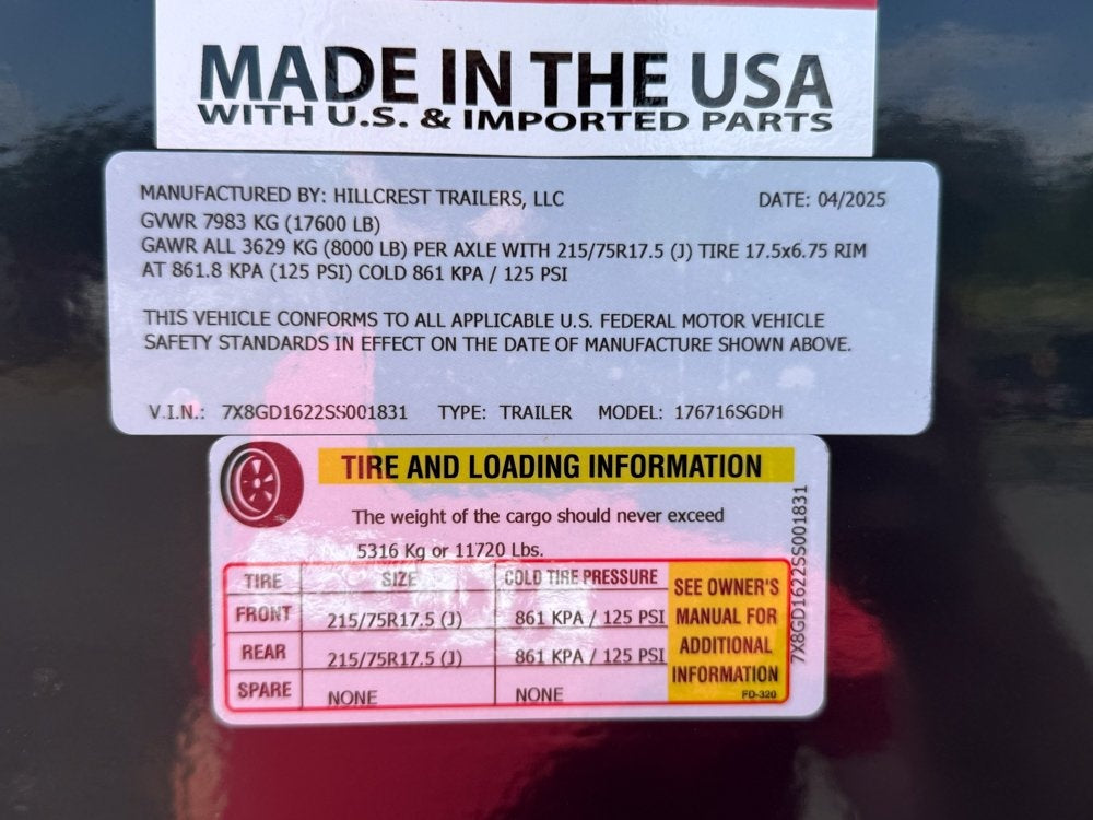 16' Dump Trailer GN 40" Side Walls - Telescopic lift - 8k Axles - DT3 Professional/Dump Trailers - Stryker Dealership Group