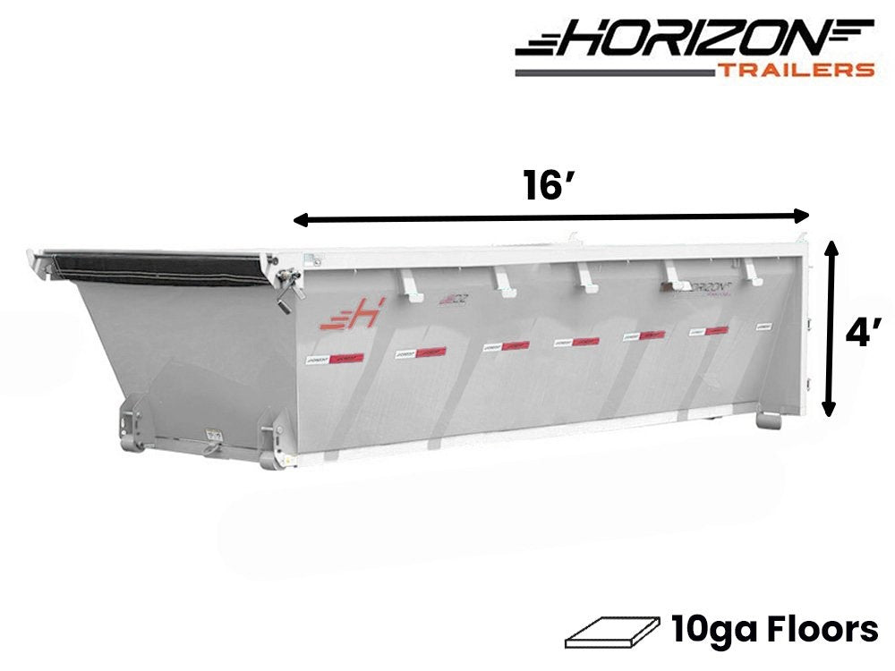 16' EDZ Roll Off Bin 4' Wall + Tarp - Roll Off Bin/RO 16x4 Bin - Stryker Dealership Group