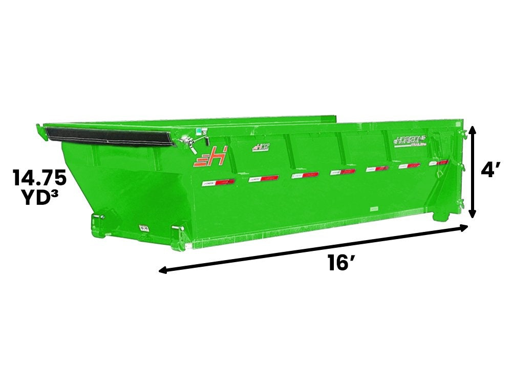 16' HDZ Roll Off Bin 4' Wall + Tarp - 16x4 Bin/Roll Off Bin - Stryker Dealership Group