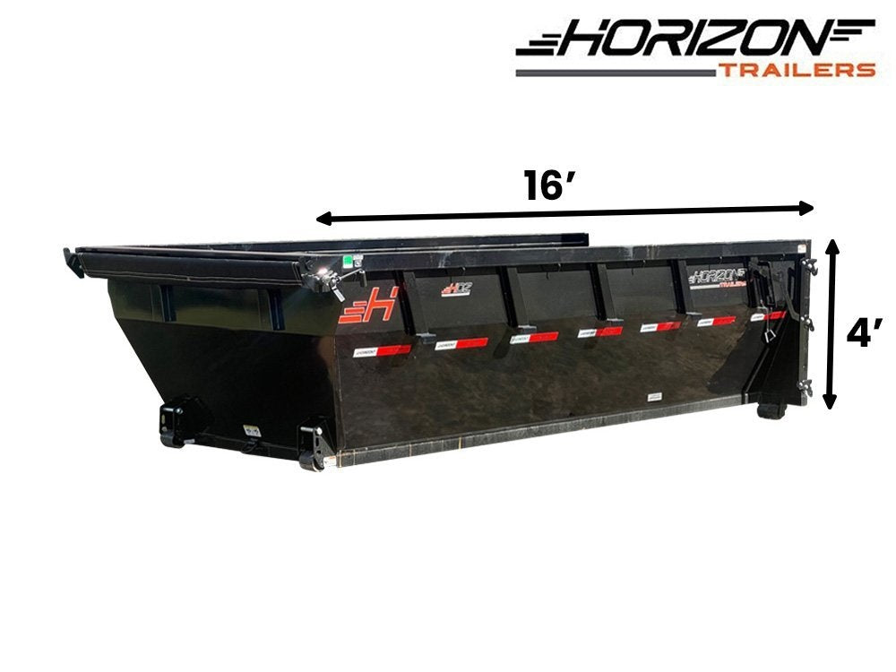 16' HDZ Roll Off Bin 4' Wall + Tarp - Roll Off Bin/RO 16x4 Bin - Stryker Dealership Group