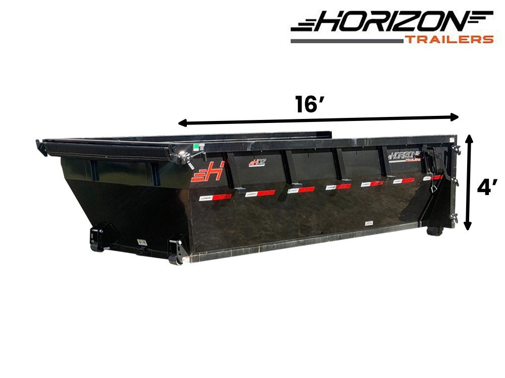 16' HDZ Roll Off Bin 4' Wall + Tarp - 16x4 Bin/Roll Off Bin - Stryker Dealership Group