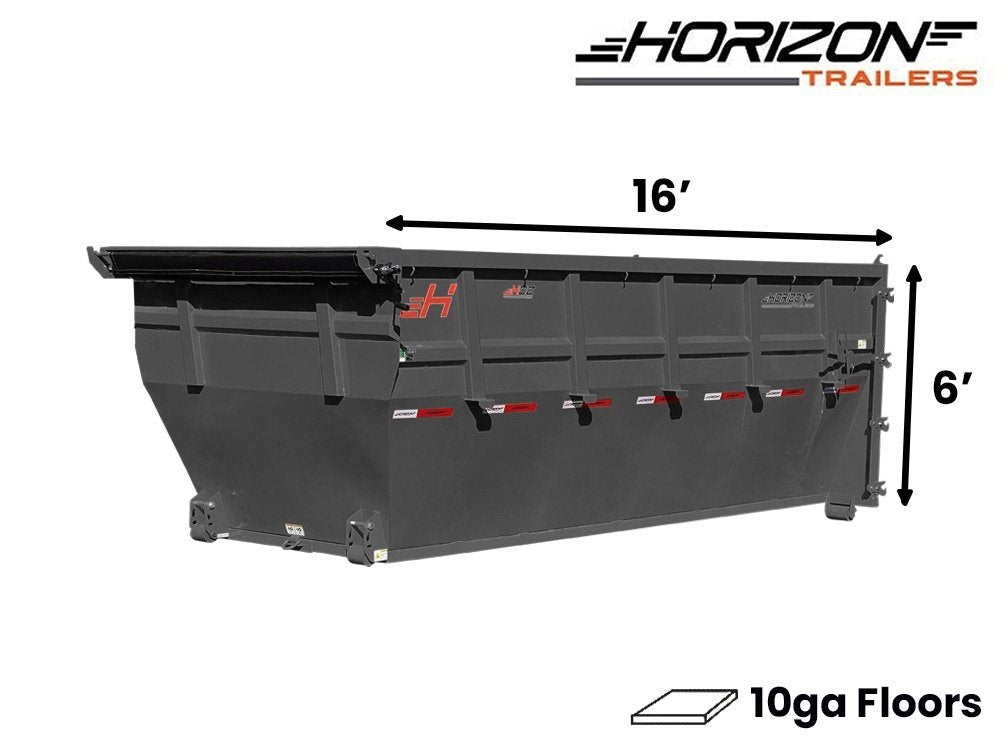 16' HDZ Roll Off Bin 6' Wall + Tarp - Roll Off Bin/RO 16x6 Bin - Stryker Dealership Group