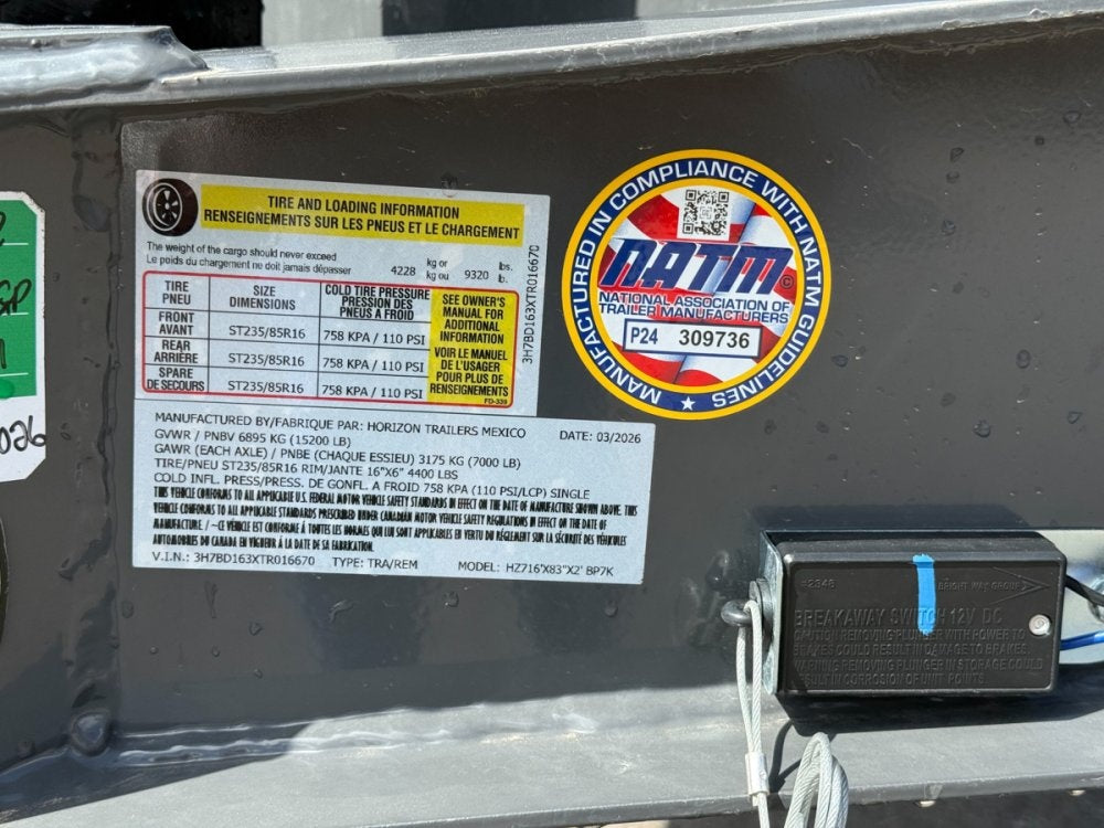 16' Horizon HZ7 Bumper Pull Dump Trailer 24" Side Walls - (3) 7K Axles - Bumper Pull Dump - Dump Trailers - Stryker Dealership Group