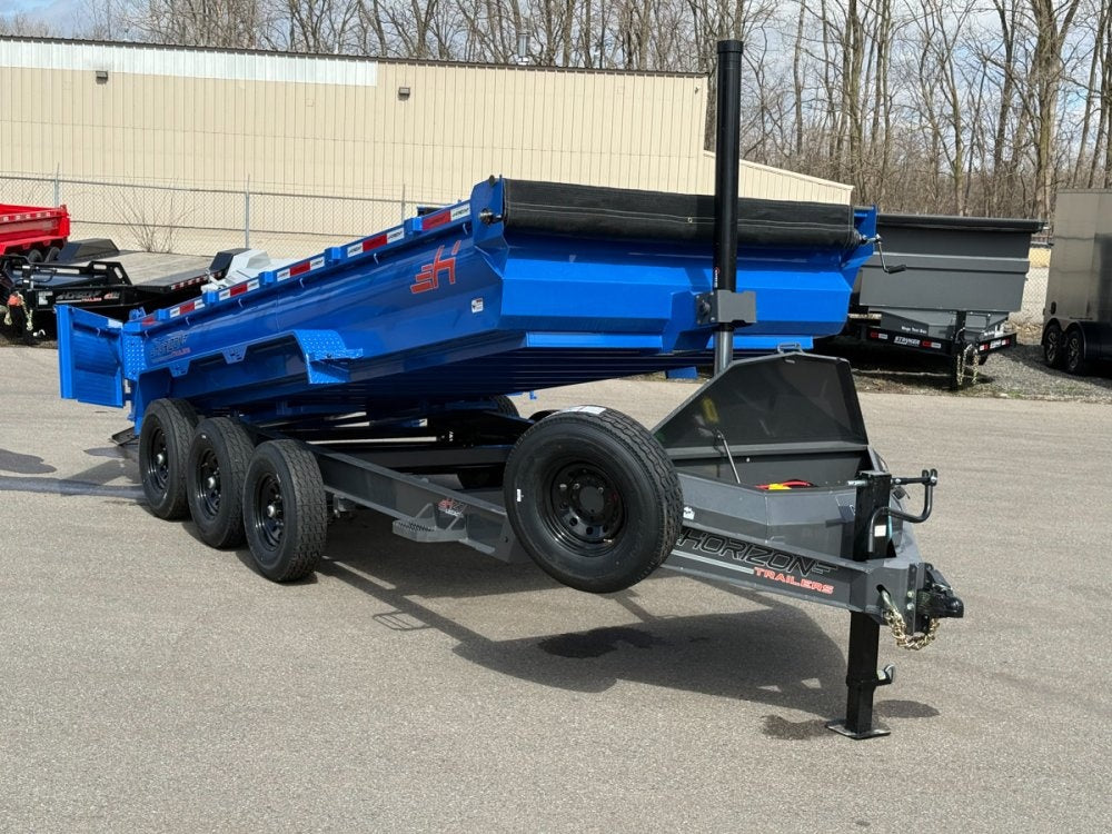 16' Horizon HZ7 Bumper Pull Dump Trailer 24" Side Walls - (3) 7K Axles - Bumper Pull Dump - Dump Trailers - Stryker Dealership Group