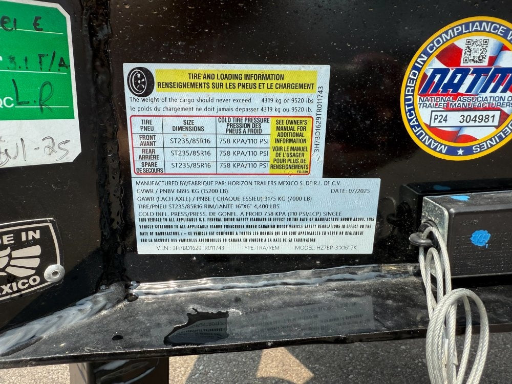 16' HZ7 Dump 36" Sides - 7K Axles - 620 Scissor - 14 ply Tires - 2 Speed Jack - DT3 Professional/Dump Trailers - Stryker Dealership Group