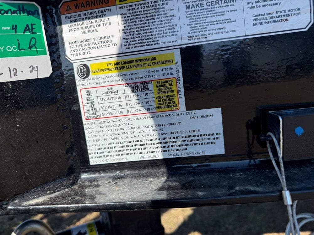 16' HZ7 Dump 36" Sides - 8K Axles - 620 Scissor - 14 ply Tires - 2 Speed Jack - Bumper Pull Dump/Dump Trailers - Stryker Dealership Group