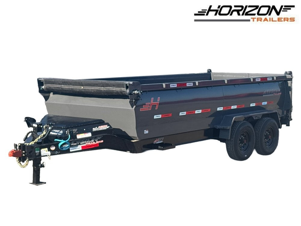 16' HZ7 Dump 36" Sides - 8K Axles - 620 Scissor - 14 ply Tires - 2 Speed Jack - Dump Trailers - Stryker Dealership Group