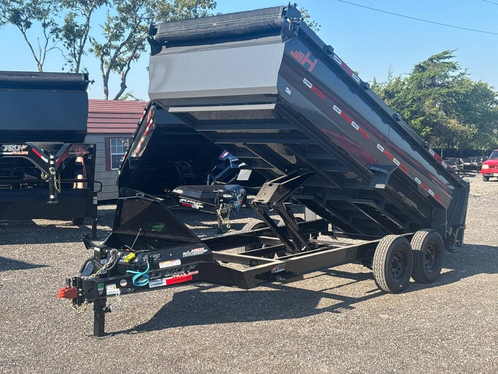 16' HZ7 Dump 36" Sides - 8K Axles - 620 Scissor - 14 ply Tires - 2 Speed Jack - Dump Trailers - Stryker Dealership Group