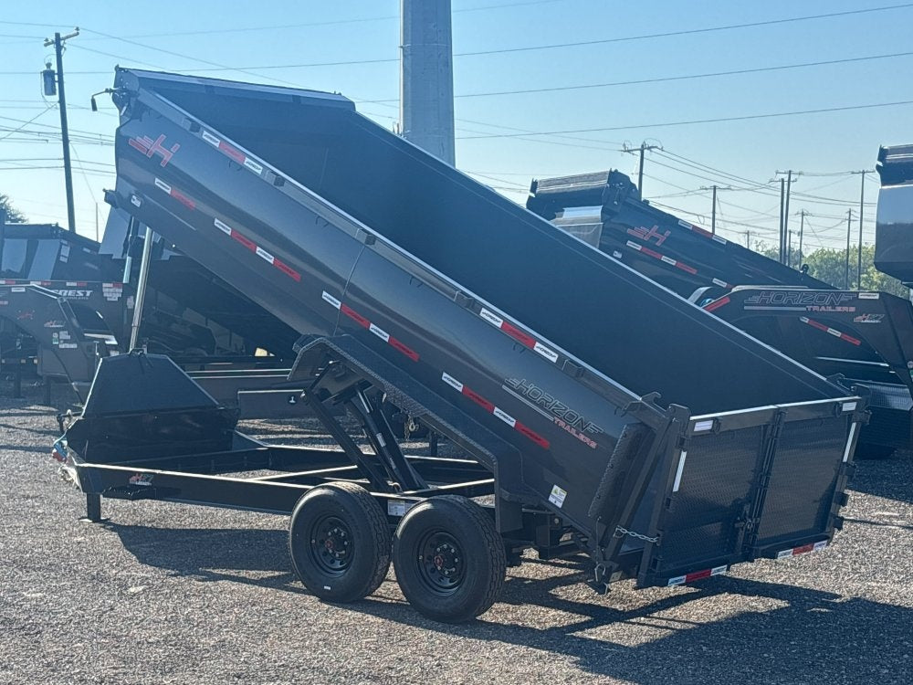 16' HZ7 Dump 36" Sides - 8K Axles - 620 Scissor - 14 ply Tires - 2 Speed Jack - Dump Trailers - Stryker Dealership Group