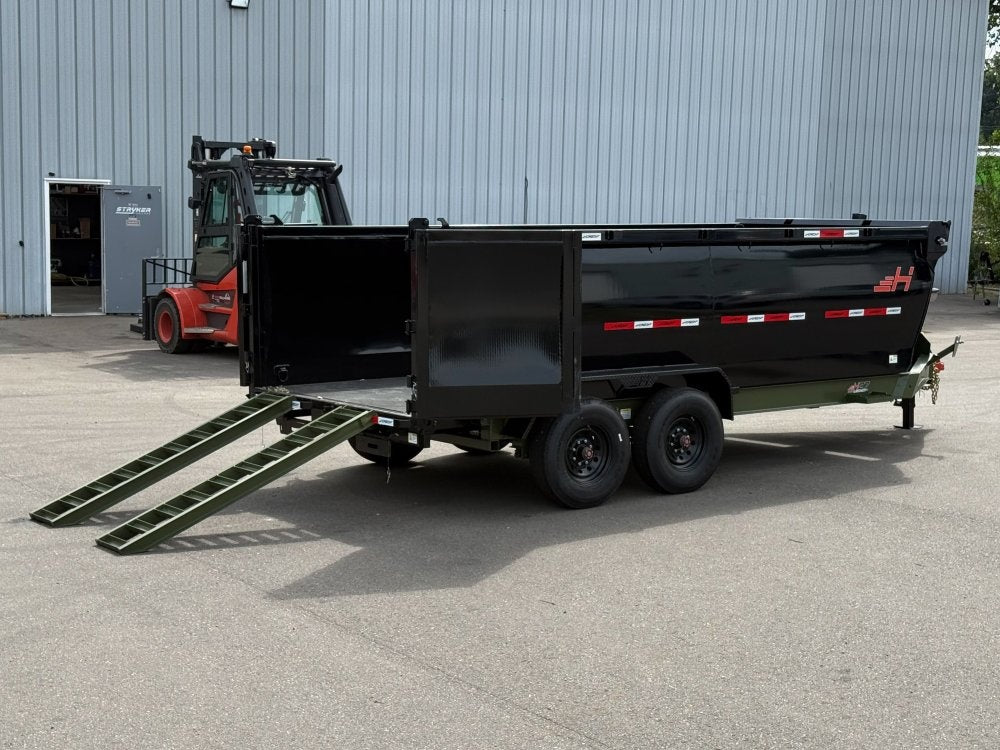 16' HZ7 Dump 48" Sides - 8K Axles - 12 Ton Telescopic Lift - 14 Ply Tires, 2 Speed Jack - Dump Trailers/Dump Trailers - Stryker Dealership Group