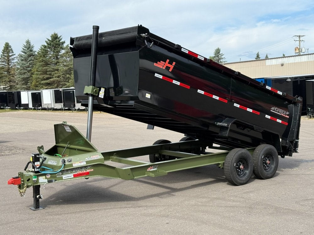16' HZ7 Dump 48" Sides - 8K Axles - 12 Ton Telescopic Lift - 14 Ply Tires, 2 Speed Jack - Dump Trailers/Dump Trailers - Stryker Dealership Group