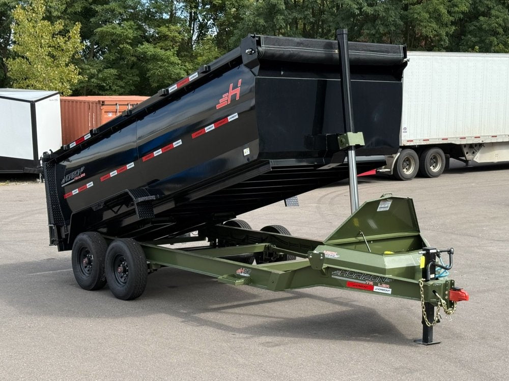 16' HZ7 Dump 48" Sides - 8K Axles - 12 Ton Telescopic Lift - 14 Ply Tires, 2 Speed Jack - Dump Trailers/Dump Trailers - Stryker Dealership Group