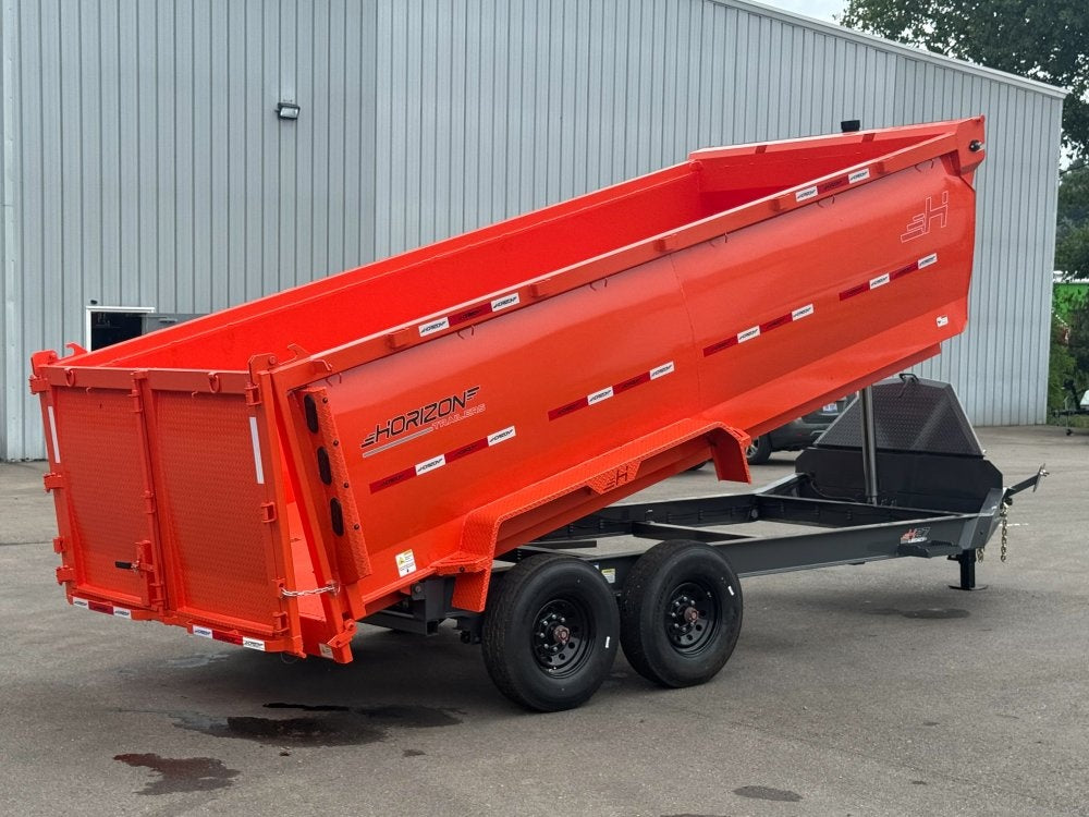 16' HZ7 Dump 48" Sides - 8K Axles - 12 Ton Telescopic Lift - 14 Ply Tires, 2 Speed Jack - Dump Trailers/Dump Trailers - Stryker Dealership Group