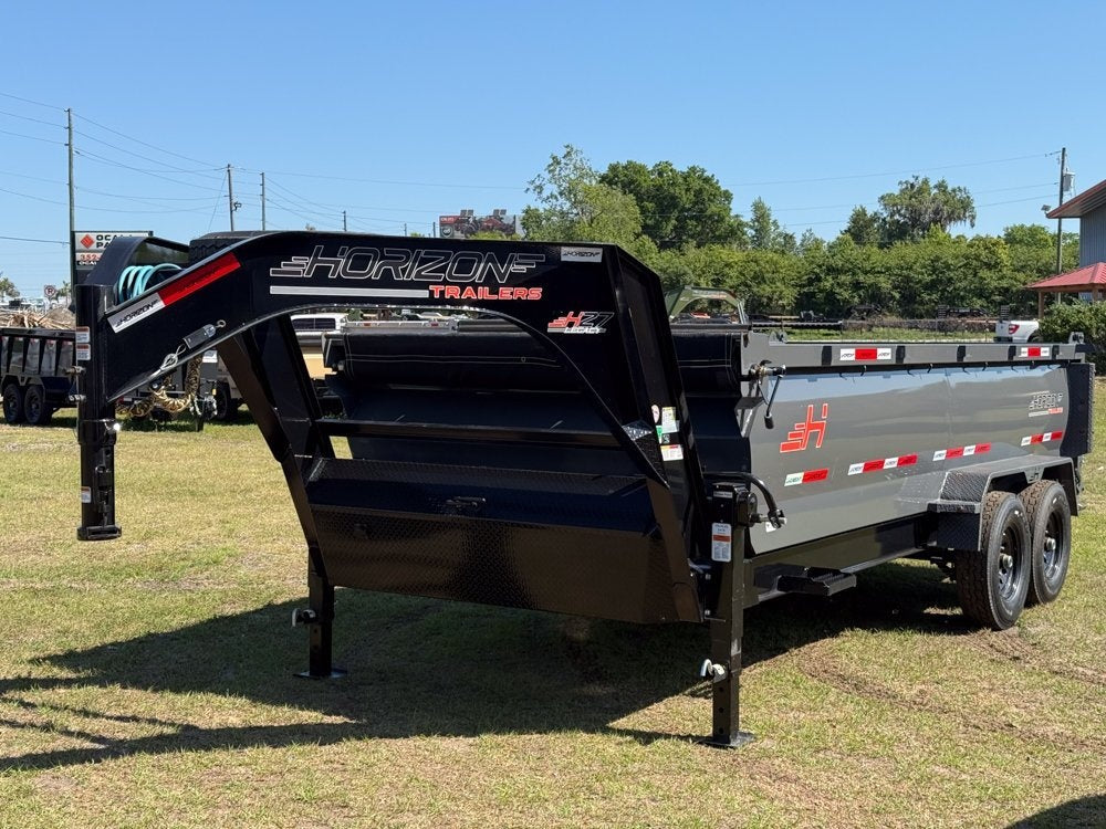 16' HZ7 GN Dump 36" Sides - 7K Axles - 620 Scissor Lift - 14 Ply Tires, 2 Speed Jackk - Gooseneck Dump/Dump Trailers - Stryker Dealership Group