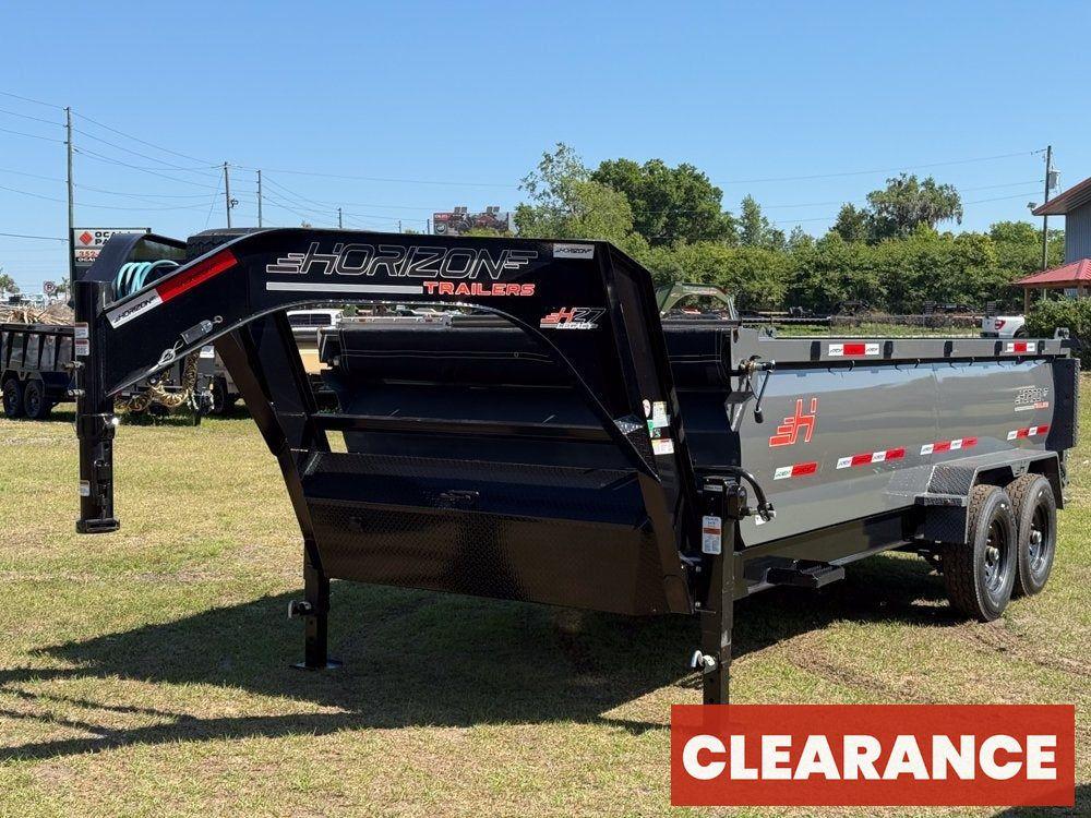 16' HZ7 GN Dump 36" Sides - 7K Axles - 620 Scissor Lift - 14 Ply Tires, 2 Speed Jackk - Gooseneck Dump - Dump Trailers - Stryker Dealership Group