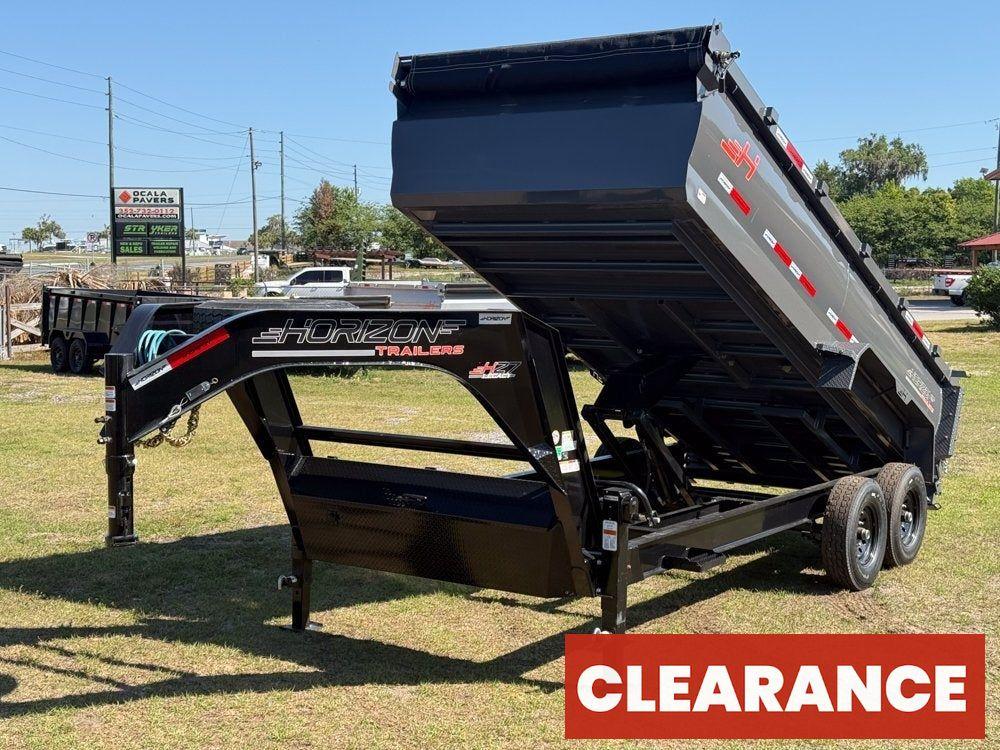 16' HZ7 GN Dump 36" Sides - 7K Axles - 620 Scissor Lift - 14 Ply Tires, 2 Speed Jackk - Gooseneck Dump - Dump Trailers - Stryker Dealership Group