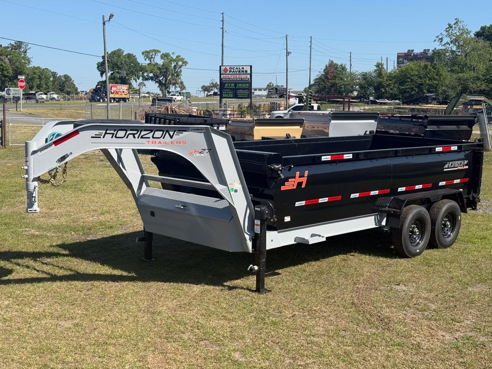 16' HZ7 GN Dump 36" Sides - 7K Axles - 620 Scissor Lift - 14 Ply Tires, 2 Speed Jackk - Dump Trailers - Stryker Dealership Group