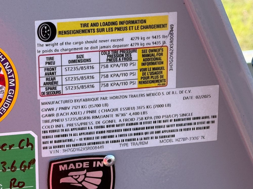 16' HZ7 GN Dump 36" Sides - 7K Axles - 620 Scissor Lift - 14 Ply Tires, 2 Speed Jackk - Dump Trailers - Stryker Dealership Group