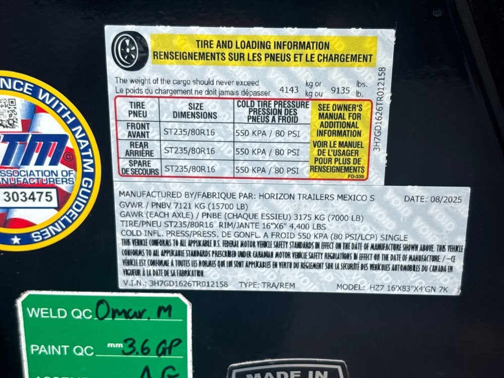 16' HZ7 GN Dump 48" Sides - 7K Axles - DT3 Professional/Dump Trailers - Stryker Dealership Group