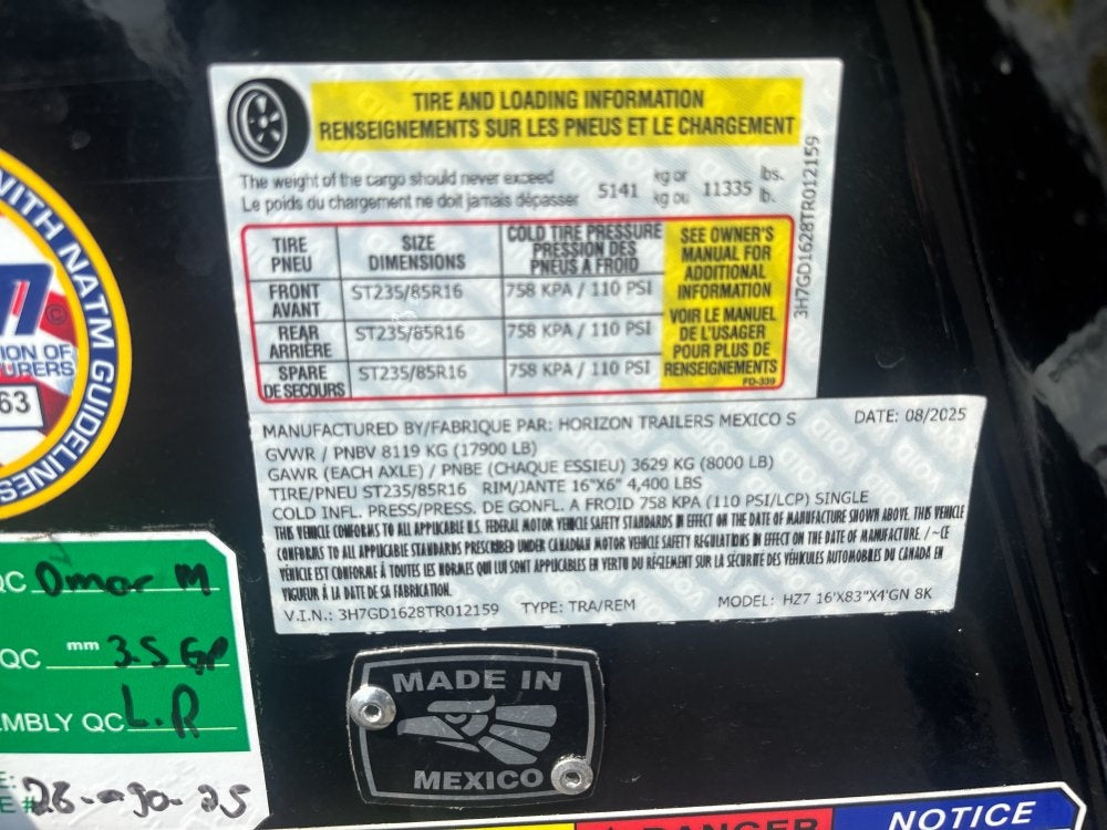 16' HZ7 GN Dump 48" Sides - 8K Axles - Dump Trailers/Dump Trailers - Stryker Dealership Group