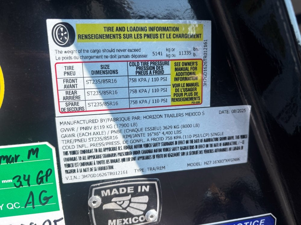 16' HZ7 GN Dump 48" Sides - 8K Axles - 12 Ton Telescopic Lift - 14 Ply Tires, 2 Speed Jackk - Gooseneck Dump/Dump Trailers - Stryker Dealership Group