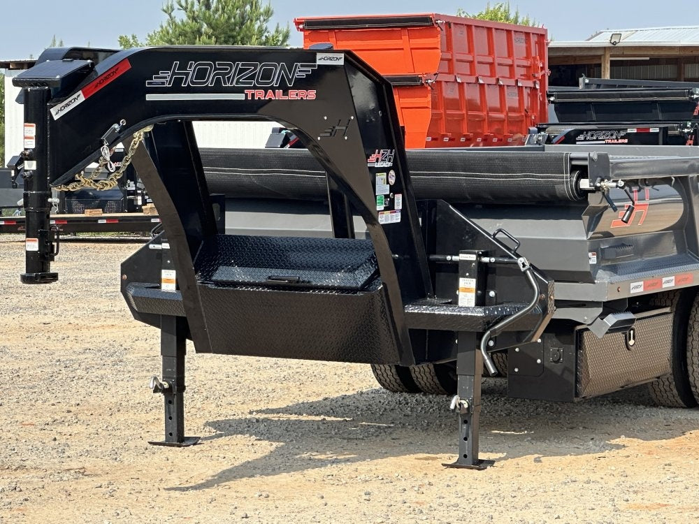 16' HZH GN Dump Trailer w/ 2' Walls (2) 12k Axles, 3-Way Door, Tarp - DT4 Heavy Duty - Stryker Dealership Group