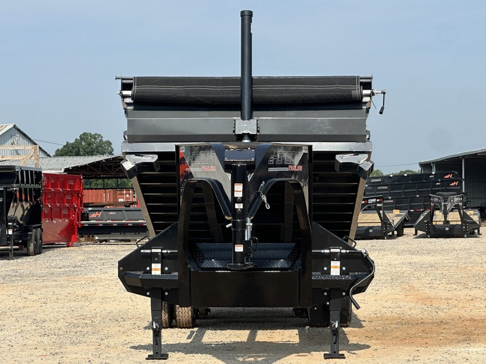 16' HZH GN Dump Trailer w/ 2' Walls (2) 12k Axles, 3-Way Door, Tarp - DT4 Heavy Duty - Stryker Dealership Group
