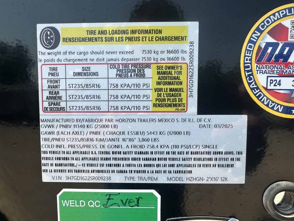 16' HZH GN Dump Trailer w/ 2' Walls (2) 12k Axles, 3-Way Door, Tarp - DT4 Heavy Duty - Stryker Dealership Group