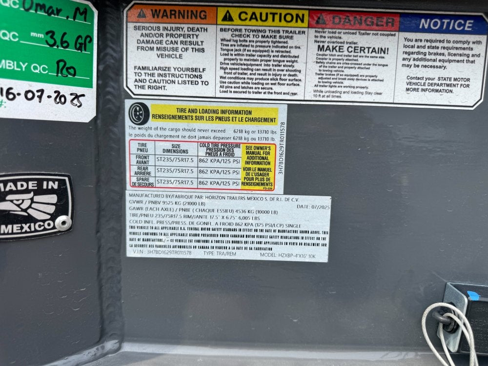 16' HZX BP Dump Trailer 10K Axles 4' High Sides - Dump Trailers/Dump Trailers - Stryker Dealership Group