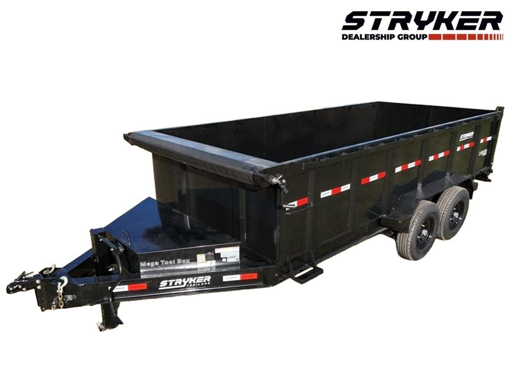 16' SDT Dump Trailer 36" Side Walls - 620 Scissor Lift - 3 Way Gate - DT2 Contractor/Dump Trailers - Stryker Dealership Group