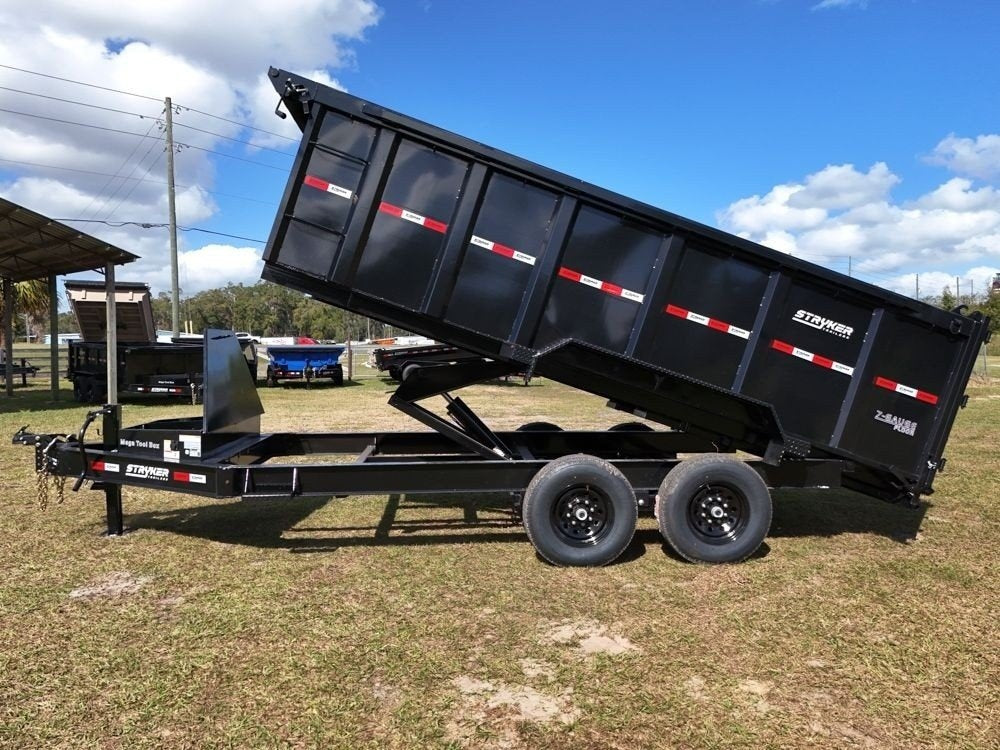 16' SDT Dump Trailer (2) 8K Axles 48" Side Walls - 620 Scissor Lift - 3 Way Gate - DT2 Contractor/Dump Trailers - Stryker Dealership Group
