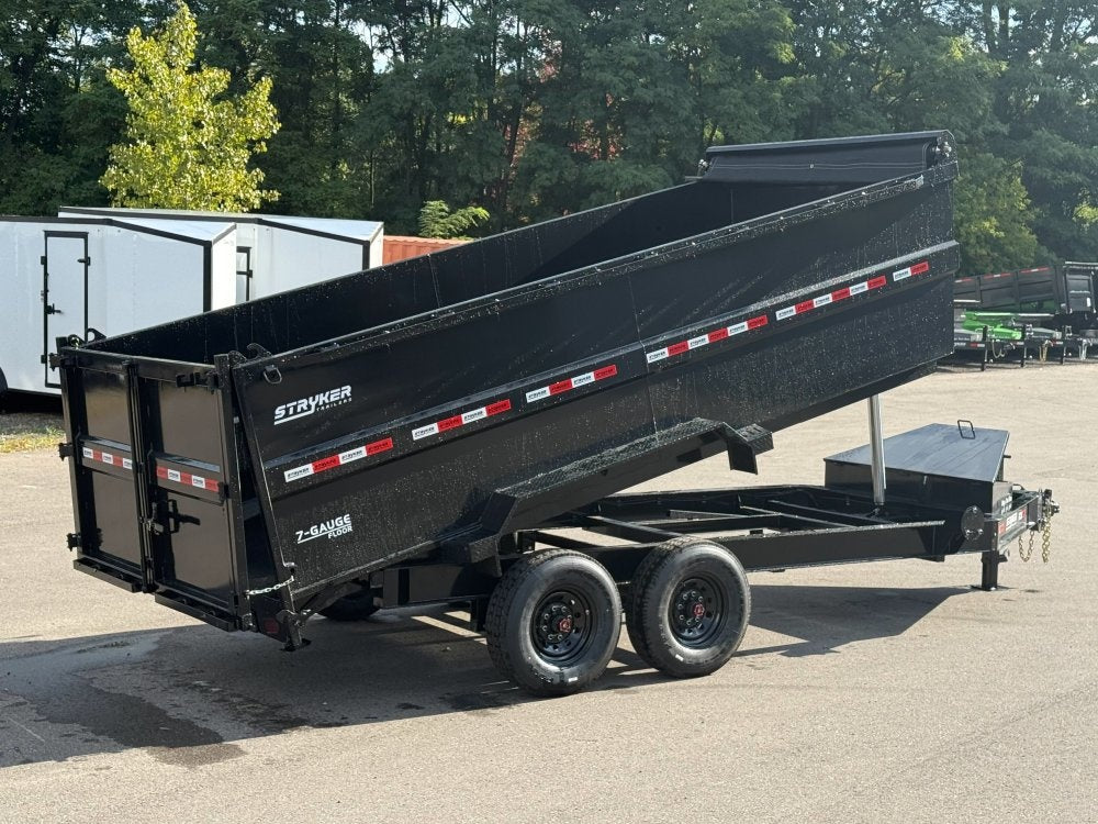 16' SDT Dump Trailer (2) 8K Axles 48" Side Walls - Telescopic Lift - 3 Way Gate - DT2 Contractor/Dump Trailers - Stryker Dealership Group