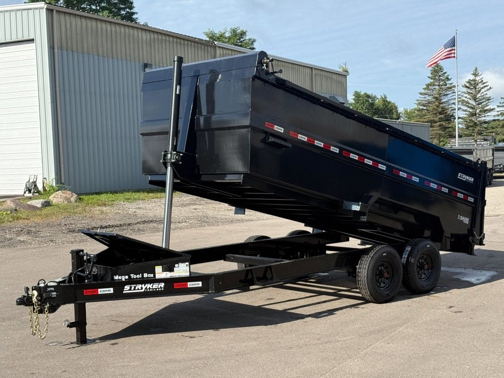 16' SDT Dump Trailer (2) 8K Axles 48" Side Walls - Telescopic Lift - 3 Way Gate - DT2 Contractor/Dump Trailers - Stryker Dealership Group